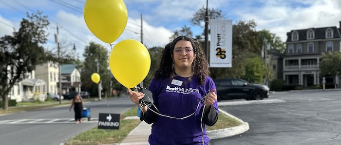 staff with balloons