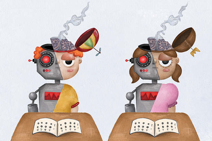 robots kids with burnt out brains