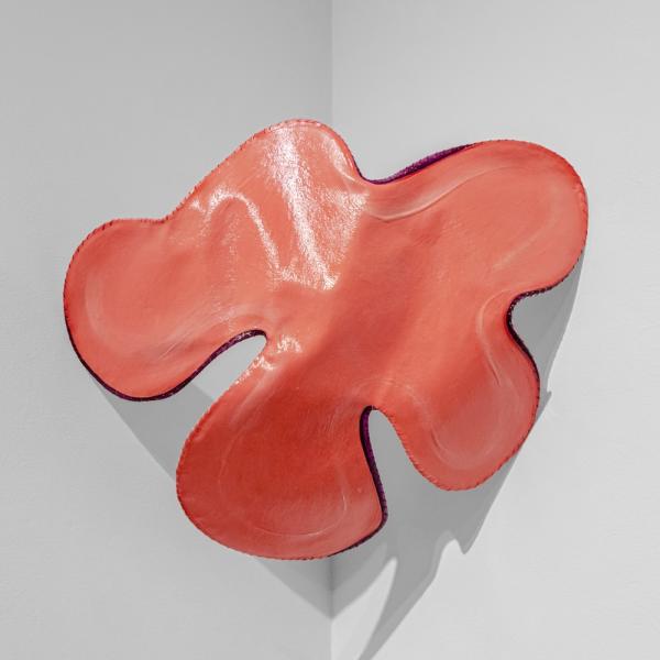 Caitlyn D’Amico. Floating Beyond, 2021. Acrylic on canvas, acrylic varnish, galvanized wire, and embroidery thread.