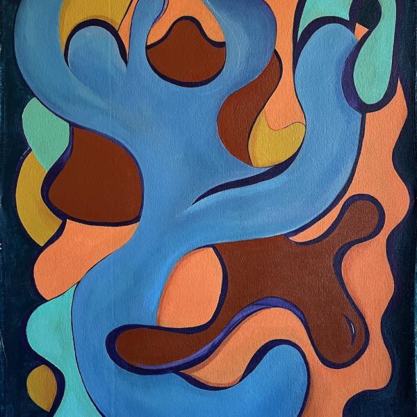 Caitlyn D’Amico. Running Man, 2022. Acrylic on canvas.