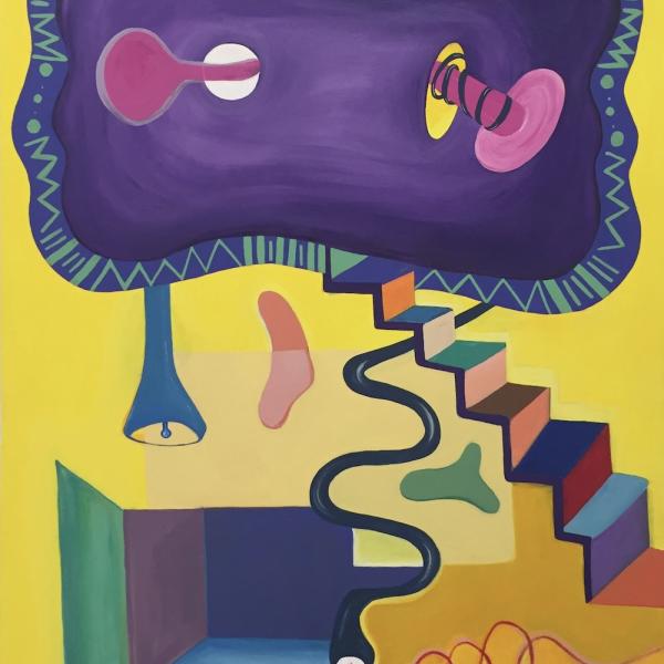 Caitlyn D’Amico. Descending, 2019. Acrylic on canvas.
