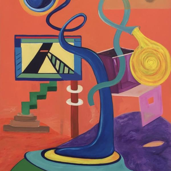 Caitlyn D’Amico. Plummeting, 2019. Acrylic on canvas