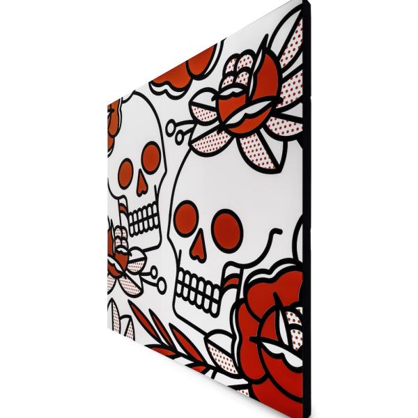 Lisa Champ. 36x36 Skulls, 2021. Aerosol on cradled wood panel. 36 x 36 x 1.5 in.