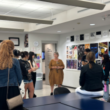 Suzanne presenting to campus faculty